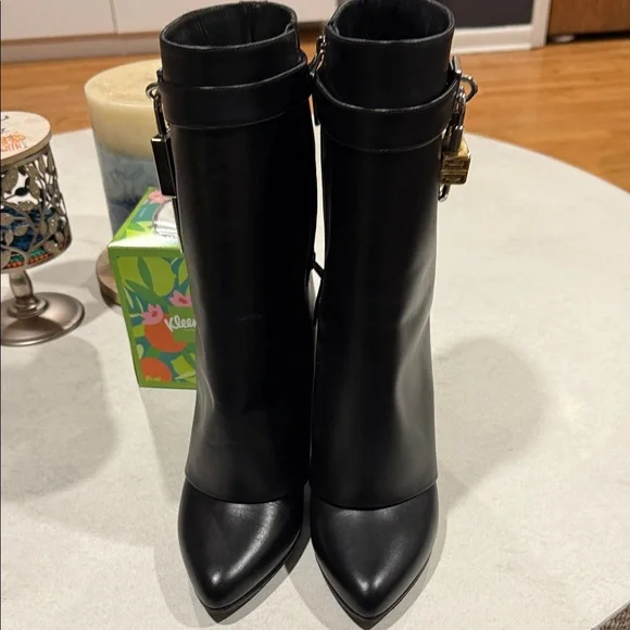 Givenchy Black Ankle Boots with Silver Accent - Picture 7 of 8